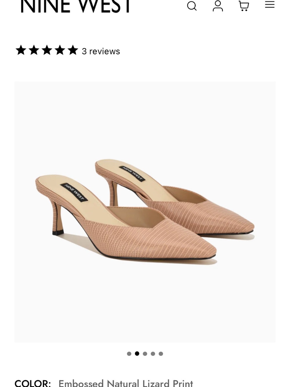 Nine West Women's Camenla Tan Slip-On Pointed-Toe Mules - Picture 7 of 10